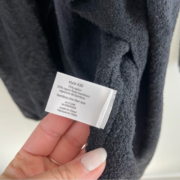 Barefoot Dreams Womens Black & Tan Two Toned Cozychic Lite Calypso Wrap Cardigan - Picture 7 of 7